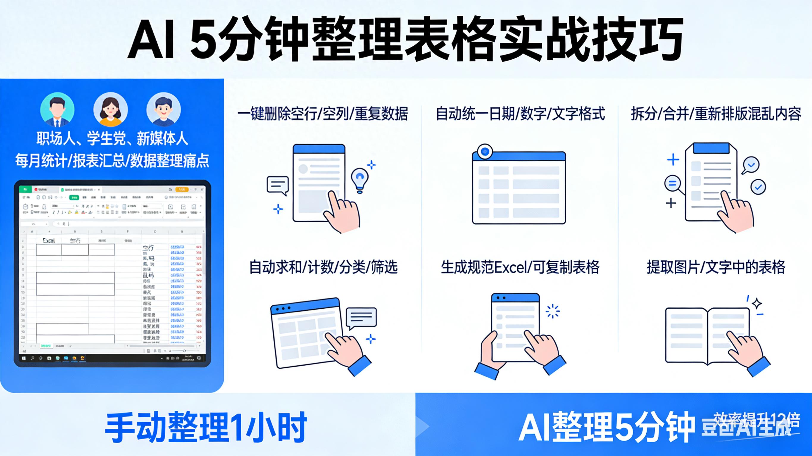 欧博登陆AI表格整理5分钟搞定1小时活，空行乱码重复一