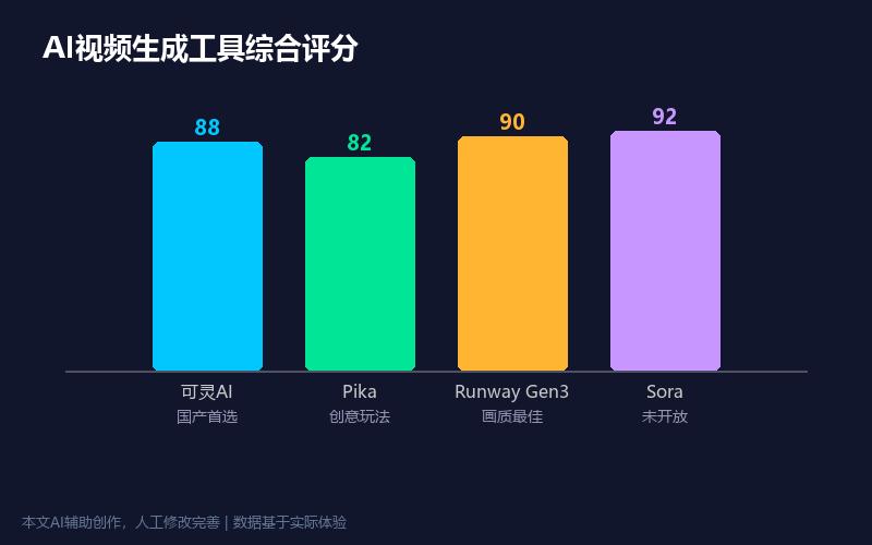 可灵AI Pika Runway对比_ai视频生成工具免费版_AI视频生成工具评测
